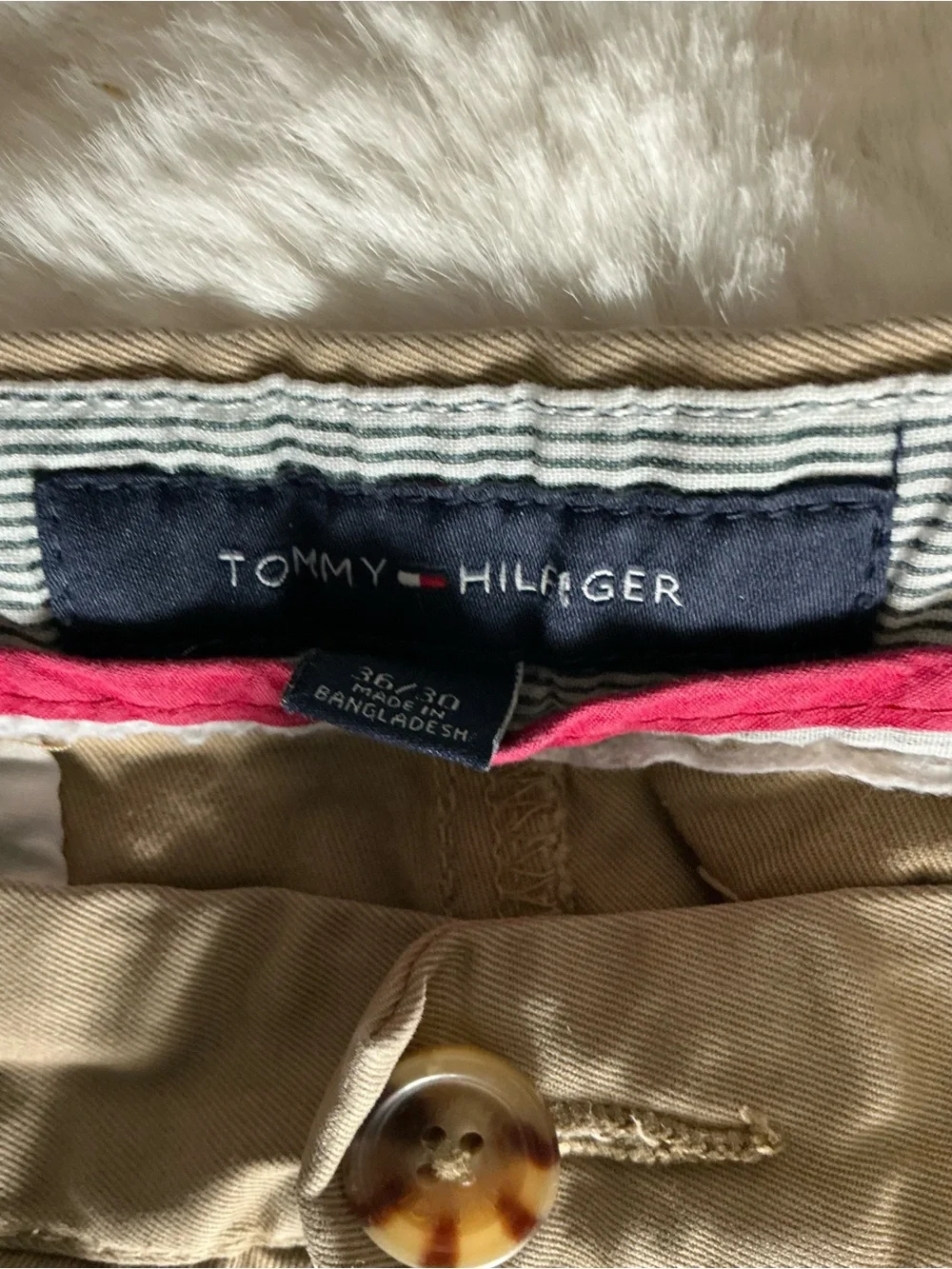 Tommy Hilfiger Men’s Pleated Chino Pants in Khaki